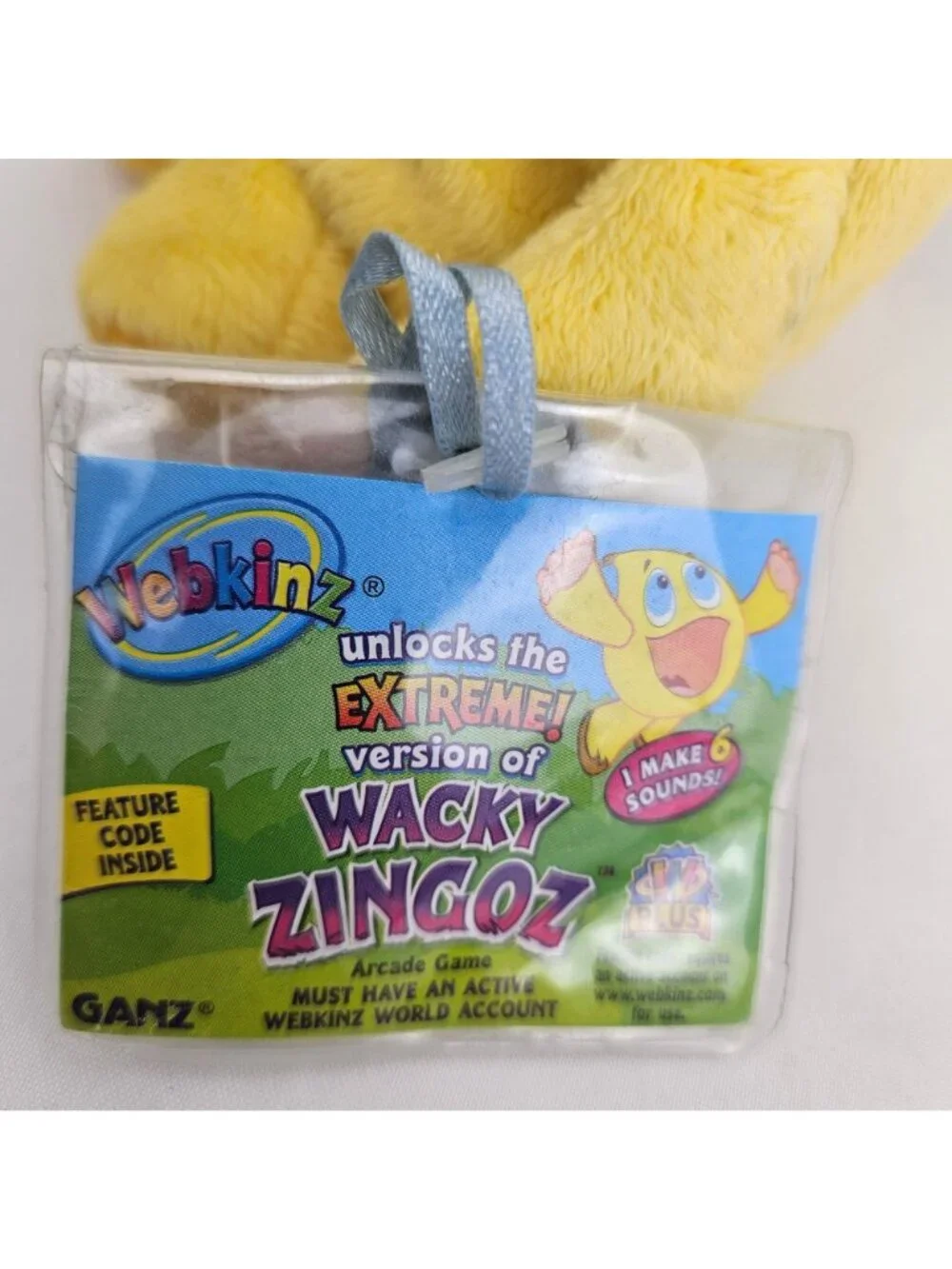 Webkinz GANZ Wacky Zingoz Plush Toy Stuffed Animal with Sealed Code with sound